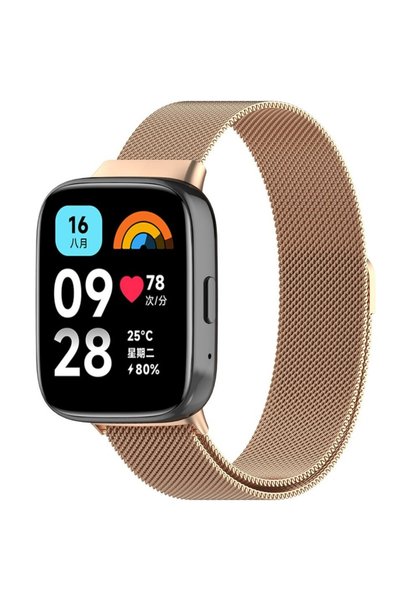 XGSM Curea tip brățară milaneză pentru Xiaomi Redmi Watch 3 Active, Roz auriu