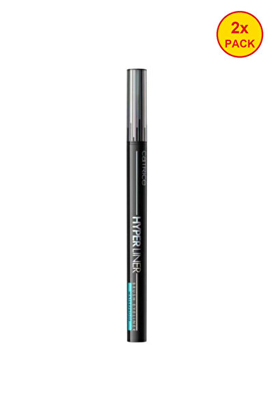 Catrice 2x PACK Waterproof Eye Eyeliner Brush Type Hyper Liner - 010 Ever Black,
