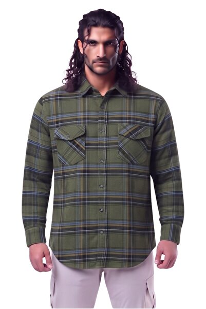 marufshop Cămașă de iarnă pentru bărbați, mărime mare, potrivită pentru greut...