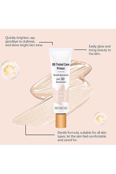 Yelajoy BB Blur Tinted Moisturizer,SPF 30 Hydrating Sunscreen Cream