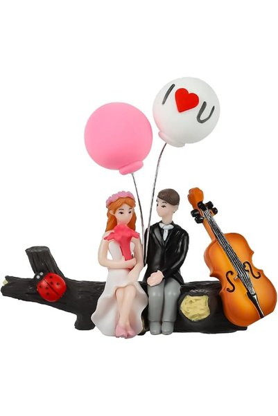 Hannea Cute Cartoon Car Dashboard Decoration, Kissing Couple Boy Girl Resin F...
