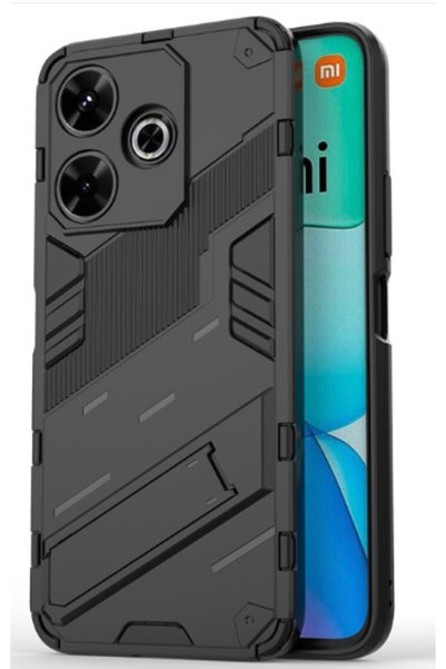 OEM Υβριδική Θήκη με Βάση Στήριξης για Xiaomi Redmi 13 4G - Μαύρο
