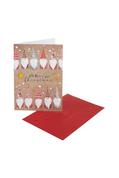 OEM Felicitare de Crăciun Figurine Gnome "Merry Christmas" 13x19 cm și Plic
