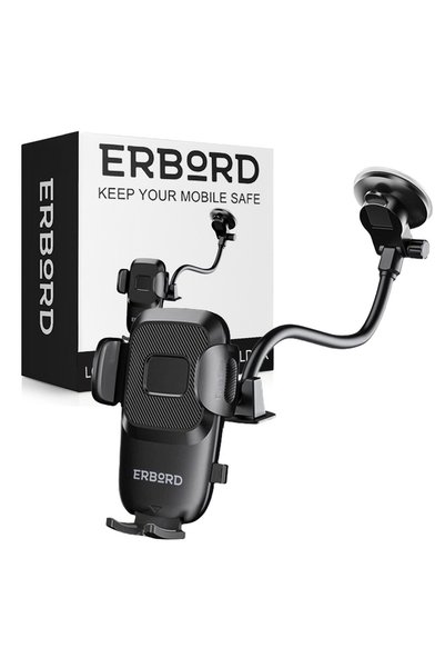 ERBORD Suport auto lung pentru telefon, pentru parbriz, cu gât de gâscă, flex...