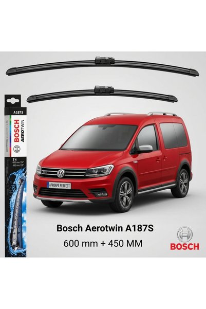 Bosch Wiper Blades VW Caddy Alltrack IV Box Body MPV SAA 05.2015-05.2017 A187S