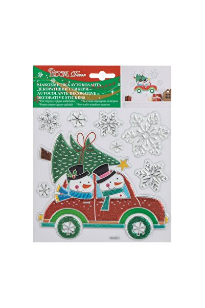 OEM Autocolante Decorative de Crăciun Masina Om de Zăpadă Brad Fulgi 18x23cm,...