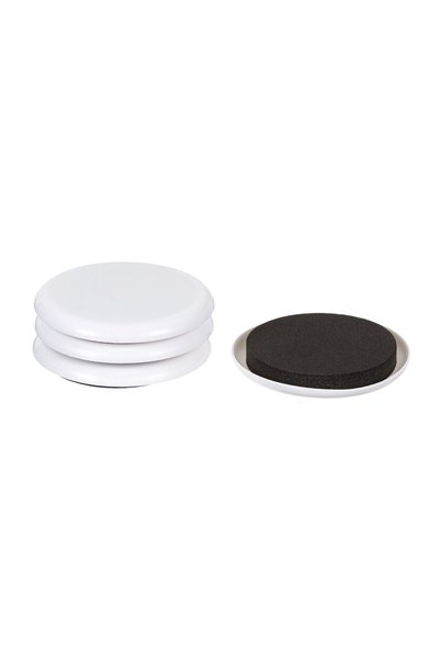 OEM Set 4 Glisante Rotunde pentru Mobilă, Albe, Ø8 cm – Protejează Podeaua la...