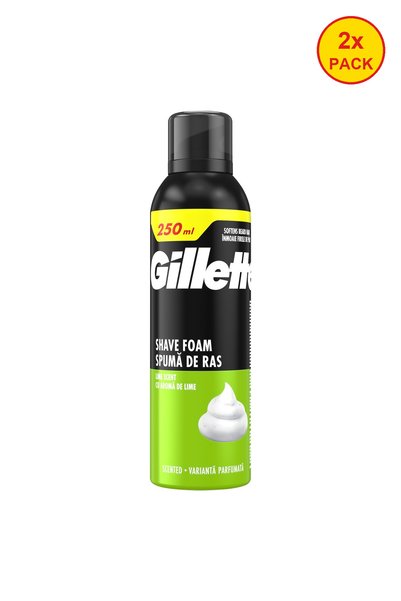 Gillette Двойна опаковка Редовен лимон, пяна за бръснене, за нормална кожа, 2...