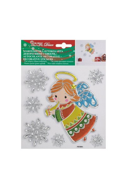 OEM Autocolante Decorative de Crăciun Îngeraș Fulgi 18x23cm, pentru Ferestre ...