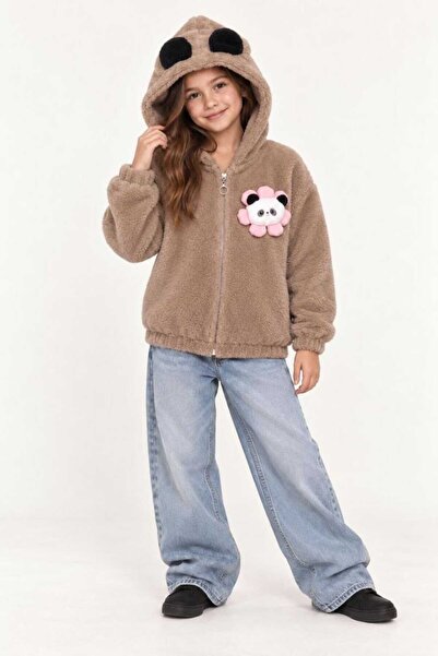 renkli diyar Girls' Winter Plush Cardigan