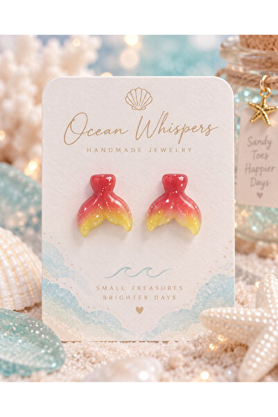 Eloré Sunset Mermaid Tail Stud Earrings