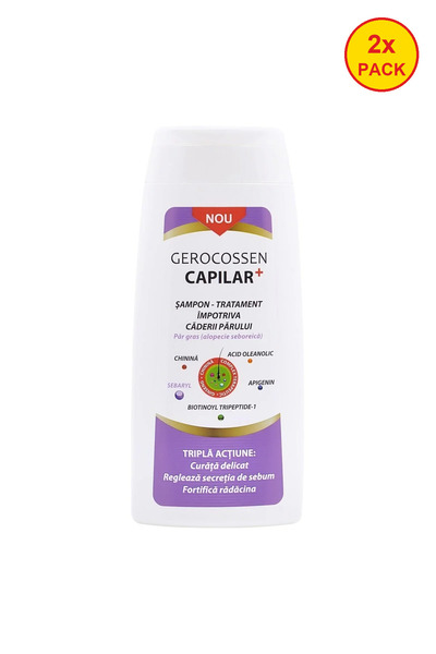 GEROCOSSEN 2x PACK Capilar+ treatment shampoo against hair loss, for oily hai...