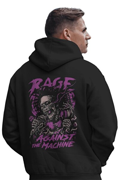 SEVBANO Hanorac cu glugă premium, supradimensionat, unisex, cu imprimeu Rage ...