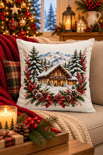 Bertille Home Christmas Series Double-Sided Digital Printed Throw Pillow Cove...