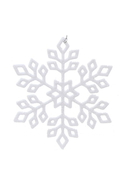 OEM Ornament Fulg de Zăpadă Alb 15 cm cu Glitter pentru Brad – Accent Străluc...
