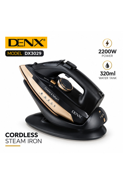 Denx Wireless Steam Iron - Model Dx3029, 2200W Electric Power, 320ml Water Tank