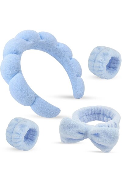 GENERAL Set of Sponge Headbands for Women and Wristband, Set of Puffy Makeup ...
