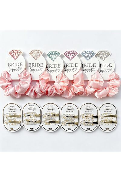GENERAL 6PCS Silk Hair Accessories Set, Soft Satin Scrunchies Hair Ties & Cli...