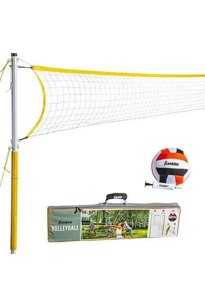 Franklin Sports مجموعات شبكات الكرة الطائرة - مجموعة كرة طائرة محمولة للفناء ...