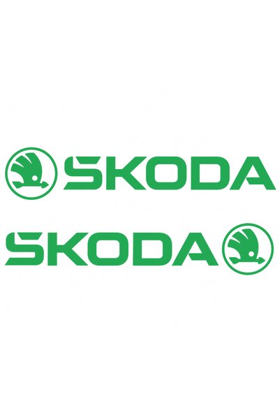 Oracal Set de 2 autocolante ŠKODA cu emblemă și logo - 40cm, Verde