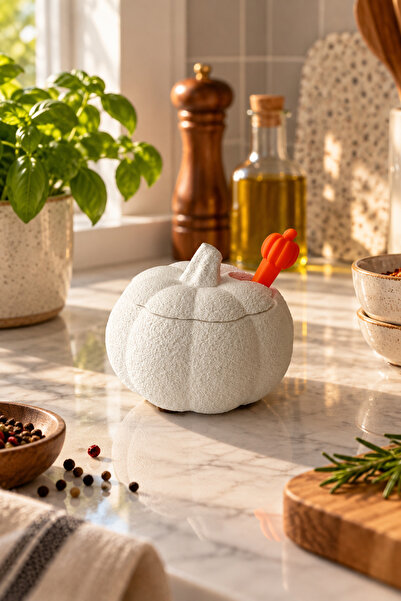 sin istanbul Textured Pumpkin Spice Container with Spoon