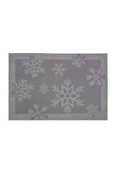 OEM Suport din PVC de Crăciun Gri Fulgi pentru Farfurii 45x30 cm – Decor Masă...