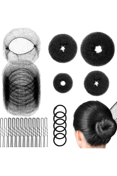 OriTi Hair Donut Bun Maker Set, Hair Bun Maker Set with 4pcs Bun Shapers, 20p...