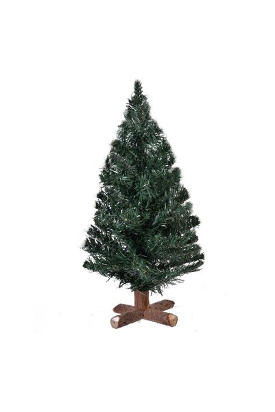 OEM Brad Artificial Verde de Masă 40 cm cu 48 Ramuri și Bază din Lemn – Decor...