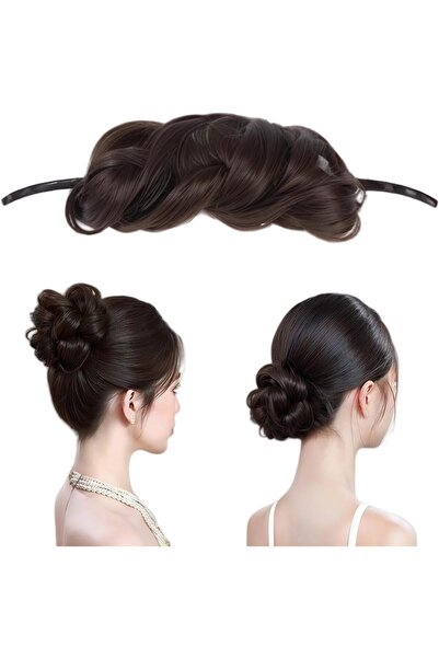TERRIFI Premium Dark Brown Magic Hair Bun Maker, Donut Chignon Updo Shaper Cl...