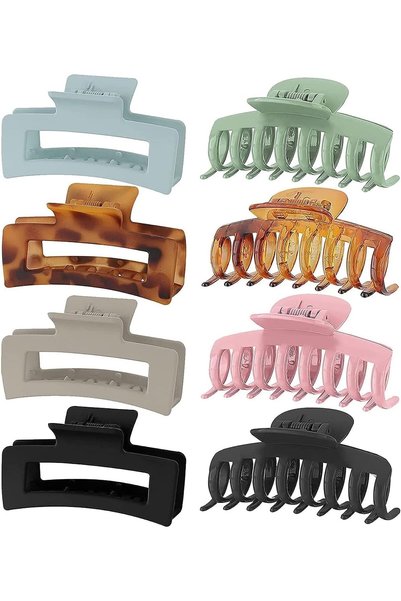 ECVV 8 Pack Large Hair Claw Clips for Women Strong Hold Nonslip Jaw Clips for...