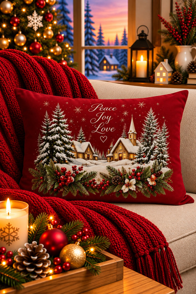 Bertille Home Christmas Series Double-Sided Digital Printed Throw Pillow Cove...