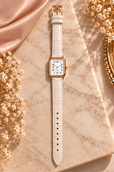 Kadın Kol Saati – Rose Gold Kasa, Deri Kordon
