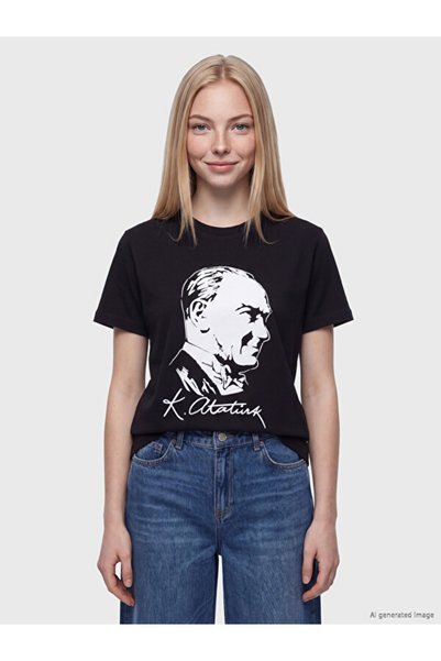 LC Waikiki Γυναικεία μπλουζάκια με στάμπα Zero Roba Collar από το Shining Store