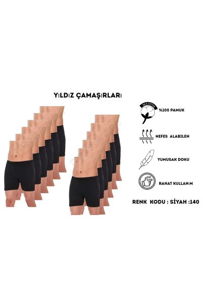 Yıldız Çamaşır 140 BOXERI NEGRI DIN SUPREM PENTRU BĂRBAȚI, CU PICIOARE LĂRGIT...
