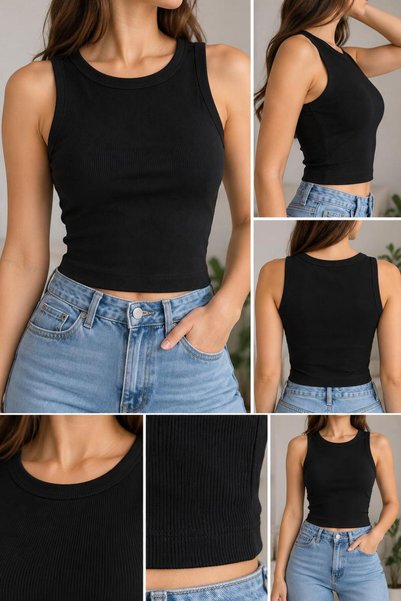 Genel Markalar 3 lü Kadın Fitilli Crop