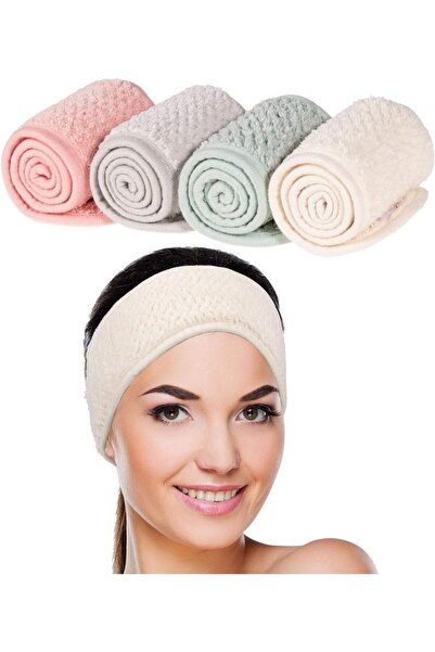 Whaline 4 Pack Spa Facial Headband Makeup Hair Wrap Adjustable Hair Band Soft...