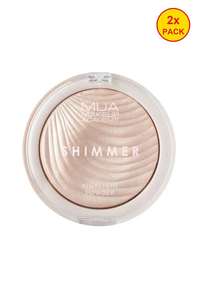 MUA Makeup Academy Pachet de 2x Pudră iluminatoare strălucitoare – Oyster Silk