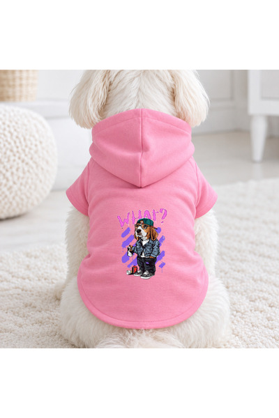 petite pati سويت شيرت وردي اللون مطبوع عليه كلب من Pink What Dog |   ملابس شت...