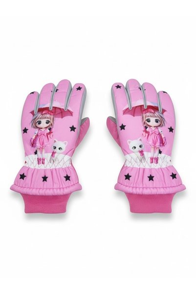 Mustran Girl's Ski Gloves (Ages 4-8) Winter Snow Gloves |   Thick Plush Fur I...