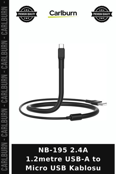 Carlburn NB-195 2.4A 1.2 متر كابل USB-A إلى Micro USB للسيارة والكمبيوتر اللو...