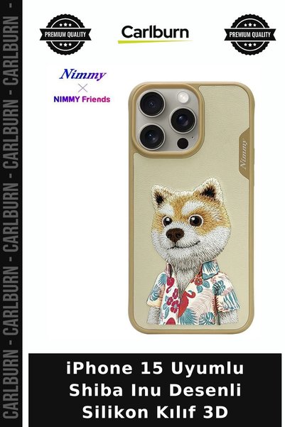 Carlburn حافظة سيليكون متوافقة مع هاتف iPhone 15 من نوع Shiba Inu، غطاء ثلاثي...