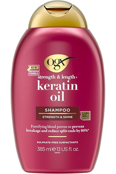 OGX Hair Shampoo Strength and Length Keratin Oil Shampoo, 385ml, Strength and...