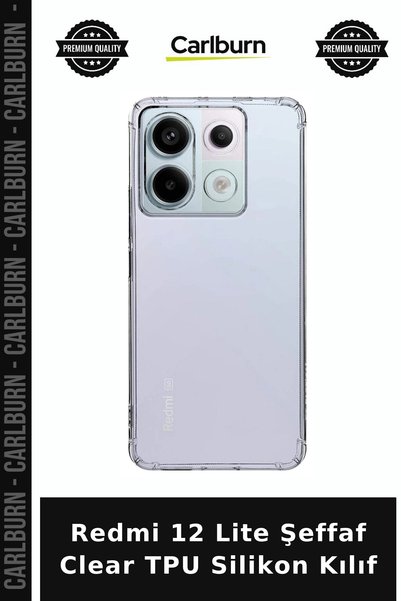 Carlburn حافظة سيليكون شفافة من مادة TPU لهاتف Redmi 12 Lite، غطاء جيب لحماية...