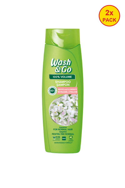 WASH&GO 2x PACK Sampon pentru par normal cu extract de iasomie,360 ml