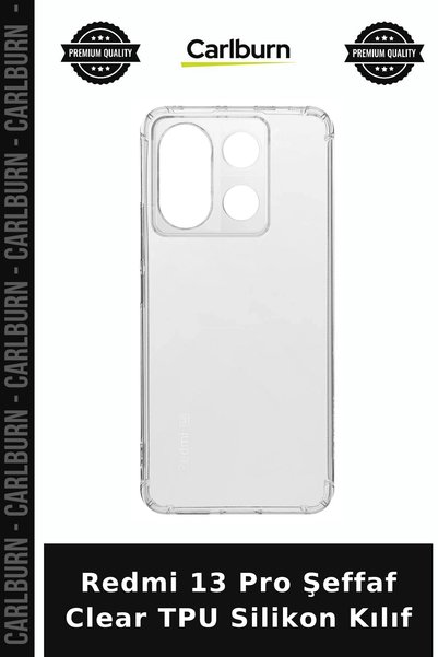 Carlburn حافظة هاتف شفافة من السيليكون TPU لهاتف Redmi 13 Pro، غطاء جيب للهاتف