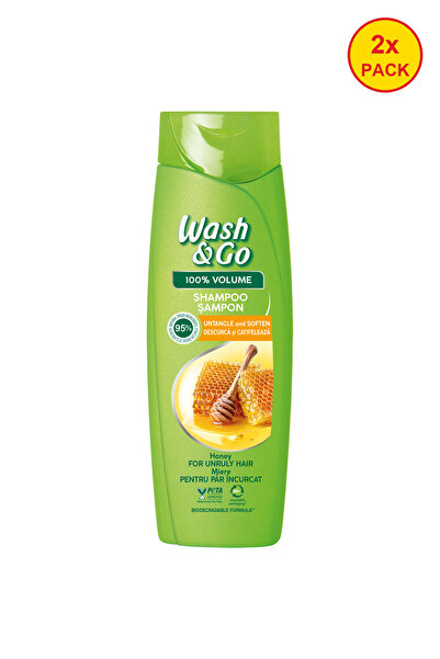 WASH&GO 2x PACK shampoo for unruly hair with honey extract, 360 ml