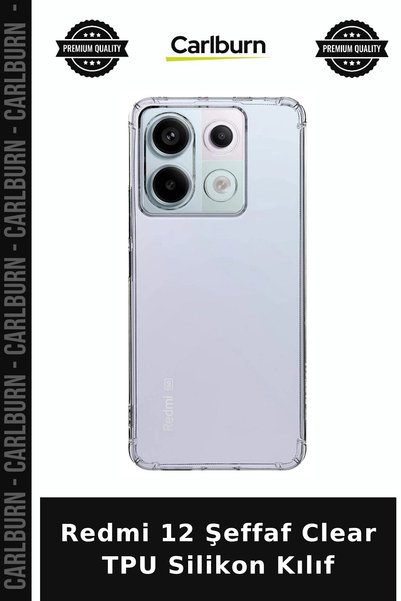 Carlburn حافظة من السيليكون الشفاف من مادة TPU لهاتف Redmi 12، ملحقات الهاتف ...