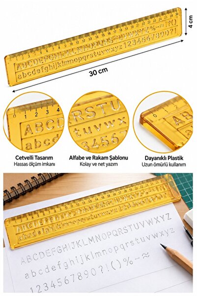 Artlantis Șablon cu litere și numere 10mm 1 bucată din plastic Șablon cu lite...