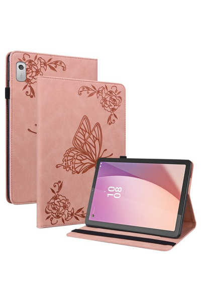 XGSM Husă Lenovo Tab M9, cu slot pentru stilou, fluturi, roz