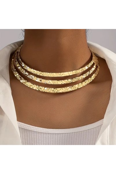OEM Χρυσό Choker Κολιέ Τριών Σειρών